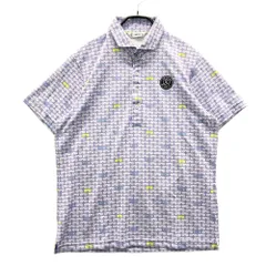 サイズ：M AND PER SE アンパスィ  半袖ポロシャツ 総柄 パープル系 [240101569003] ゴルフウェア メンズ ストスト