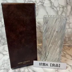 【良品】ホヤクリスタル HOYA CRYSTAL TOKYO 花瓶 フラワーベース カットガラス 高さ25.5cm クリスタルガラス