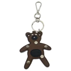 PRADA (プラダ) ベアー クマ キーホルダー バッグチャーム キーリング ブラウン レザー シルバー金具