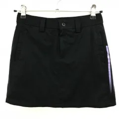 アディダス 中綿スカート 黒×パープル サイド3ライン レディース XS/XP ゴルフウェア adidas