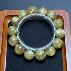 超大！天然石★【150A極!極満針ルチルクォーツ】★ブレスレット 天然石 金運 15.8-16.4mm ZZ1902