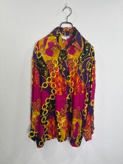 T05/011LOEWEロエベシルクシャツスカーフ柄 ブラウス 肩パッド - メルカリ