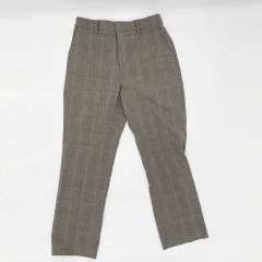 UNIQLO　ユニクロ　スマートアンクルパンツ　（チェック、２way、ストレッチ）　グレー　Mサイズ　□□