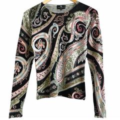 ETRO エトロ シルク カシミヤ ペイズリー柄 ニット セーター
