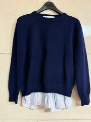 1回着用) ブラウスレイヤード ニット