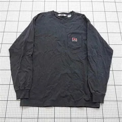 ◇ Θ ベンデイビス BEN DAVIS 長袖Tシャツ ポケット付き ブラック系 メンズ L E  【1601210003806】