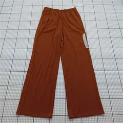 ◇ Θ ジーユー GU リブフルオンパンツ 35ブラウン Sサイズ レディース E  【1601260014951】