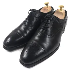 【ドンドン見直し】良品▼CROCKETT&JONES クロケットアンドジョーンズ 9521 WELBECK ウェルベック ストレートチップ メダリオン レースアップ 内羽根 レザーシューズ ブラック 6E イングランド製 メンズ