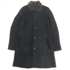 【ドンドン見直し】美品□PREVIEW MILANO プレビュー ミラノ 羊革 リバーシブル ムートンコート レザーコート ブラック 46 メンズ