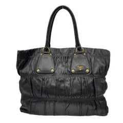 【お値下げしました！】PRADA プラダ トートバッグ ハンドバッグ ギャザー レザー ブラック ヴィンテージ レディース	メンズ ファッション プレゼント USED