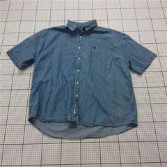 ◇ Θ ユーエス ポロ アッスン U.S. POLO ASSN. PLM41716CP デニムシャツ 半袖 メンズ Mサイズ E  【1601260015101】