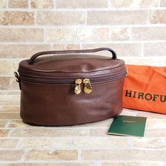 HIROFU ヒロフ ミニボストンバッグ Hロゴ 本革 ブラウン デュオ - メルカリ