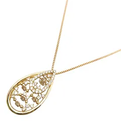 K18　ダイヤモンドドロップネックレス