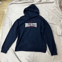HOLLISTER　ホリスター　フード付きパーカー　フーディー　XLサイズ　ネイビー　紺　裏起毛　カンガルーポケット　ロゴ