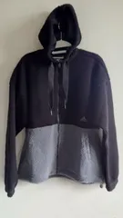 adidas　アディダス  　フリースジャケット  カラーブロック ルーズフィット　フルジップジャケット 　サイズ：L　IEH74 IK9865　　　　　A/1150