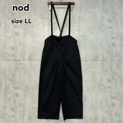 nod ノッド サロペット オールインワン ワイドパンツ LL 大きいサイズ ブラック 綿 コットン ストレッチ ゆったり 楽ちん 体型カバー カジュアル レディース 美シルエット 春 夏 秋 冬 重ね着 大人可愛い シンプル n-4560 黒 ★ ■■