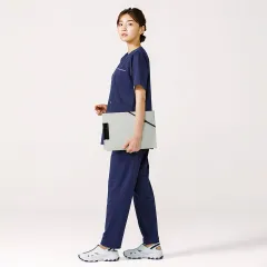 【新品・ネイビー】ゆったりスリムラインパンツ股下68cm ナースパンツ ナースウェア スクラブ 白衣 ストレッチ ユニフォーム 医療 看護師 介護 病院 歯科衛生士 整体 仕事 クリニック 美脚 体形カバー 大きいサイズ メディカル 制服 ズボン ナースグッズ