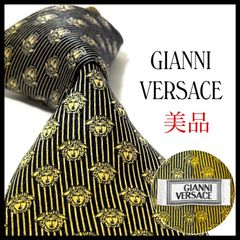 美品　ヴェルサーチ　ネクタイ　金色　バロック柄　シルク 美品 ヴェルサーチ バロック柄 ボタニカル ネクタイ ゴールド装飾