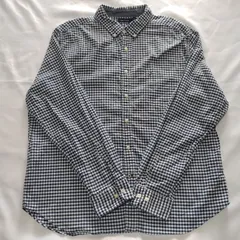 NAUTICA ノーティカ ストレッチ長袖ボタンダウンシャツ サイズ:XXL カラー:ネイビー ギンガムチェック W-78