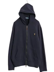 90s ポロ ラルフローレン フルジップ スウェット フード パーカー メンズ XXL ピマ コットン トレーナー 裏起毛 ワンポイント 大きいサイズ