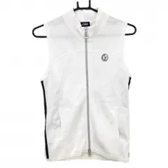 CPG ニットベスト 白×黒 一部透かし編み ラインストーン  レディース M ゴルフウェア CPG