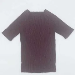 GRL　グレイル　スクエアネックリブニット　ブラウン　Lサイズ　□〇