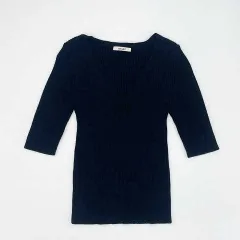 SNIDEL　スナイデル　リブVニットプルオーバー　ブラック　フリーサイズ　□〇