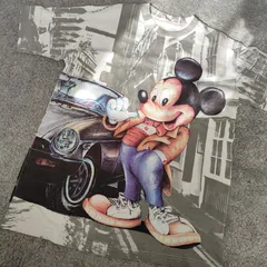RAY SUMMERS　DISNEY　ディズニー ミッキー　MICKEY　  【サイズ】  L　半袖　Tシャツ　両面プリント　SHIRT　90s 00s　メンズ　中古　古着
