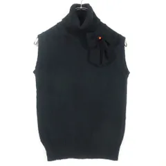 インゲボルグ★重ね着の万能選手♪大きいリボン ニットベスト サイズS 黒系 z17525