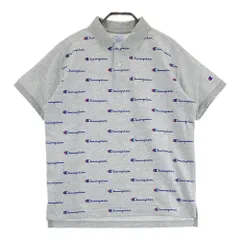 サイズ：SMALL BEAMS GOLF ビームスゴルフ ×Champion 半袖ポロシャツ ロゴ総柄 グレー系 [240101612227] ゴルフウェア メンズ ストスト