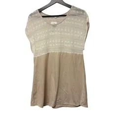  a.v.v standard レディース ニット 半袖クルーネック チュニック丈 2000001138700【MN7】