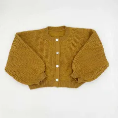 RETRO GIRL　レトロガール　ポリニットカーディガン　イエロー　フリーサイズ　◇〇