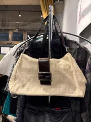 FENDI フェンディ マンマバケット ズッカ柄 キャンバス レザー ハンド トート BAG バッグ FF金具 ベージュ ヴィンテージ アンティーク レトロ レディース