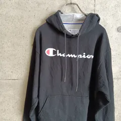 【USED】US 古着 Champion チャンピオン ビッグロゴ プルオーバー パーカー ブラック M 裏起毛 スウェット フーディ US古着 パーカー ストリート カジュアル USA メンズ ユニセックス レディース チャンピオンフーディー 男性