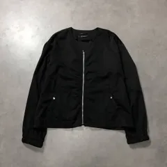 WQ1073●JOHNBULL：後ろタック ノーカラージップジャケット AL901SHK ●M● 黒 薄手 ブルゾン Ｖネック ジョンブルのサムネイル