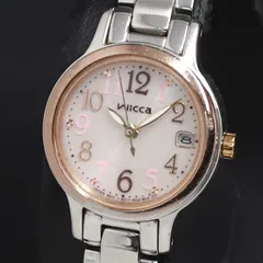 ソーラー シチズン ウィッカ E011-R007882 ピンク文字盤 デイト レディース腕時計 2000000 NSK KRK