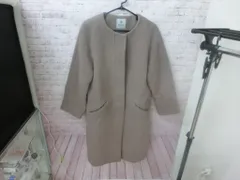 【TAKA63-97】☆nano universe ナノユニバース ノーカラーコート ピンクベージュ