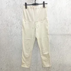 LEPSIM レプシィム ウエストゴム マタニティパンツ ソフト起毛 リブ生地 ホワイト Mサイズ 〇◇☆