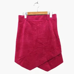 カプリシューレマージュ CAPRICIEUX LE'MAGE アシンメトリー スカート イレギュラーヘム ミニ 膝上 スエード調 無地 シンプル M レッドパープル 赤紫 /HT34