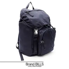 美品 PRADA プラダ テスート ナイロン バックパック リュックサック V135 テスート キャンバス ネイビー メンズ