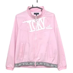 キャロウェイ ジャケット ピンク×黒 フロントプリント 袖ロゴ TOKYO  レディース L ゴルフウェア Callaway