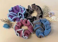 フリルコットンシュシュ（かぎ針編み）