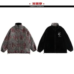 【CHA0070050XL】ファーブルゾン メンズジャケット 両面着用 スタンドカラー 防寒 秋冬アイテム オルチャン系