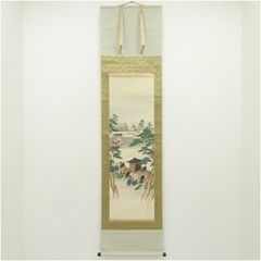 A2H12□小木曽祥雲 掛け軸 『鮎』 紅葉 掛軸 日本画 東洋美術会 - メルカリ