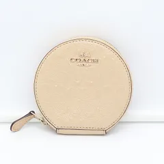 美品 コーチ コインケース ラウンドファスナー レザー PVC シグネチャー ブランド 小物 2000000 NSK KMR