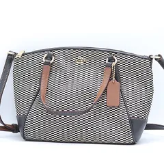 美品 コーチ ブラウン×ブラック ショルダーストラップ付 ハンドバッグ ファッション・アパレル 2000000 NSK KTU