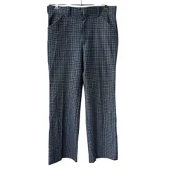 70s～ USA製 チェック スラックスパンツ W34 ブルー タロンジップ ジップアップ 70年代～ スラックス ボトムス 2602-53