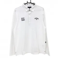 【新品】キャロウェイ 長袖ポロシャツ 白 ロゴ刺しゅう黒 速乾  メンズ 3L ゴルフウェア 2024年モデル 大きいサイズ Callaway