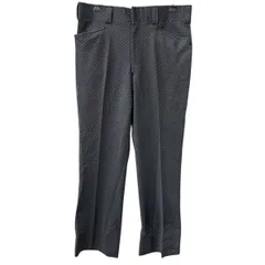 70s～ 総柄 スラックスパンツ W36 グレー タロンジップ ジップアップ 70年代～ スラックス カジュアル ボトムス 2602-58