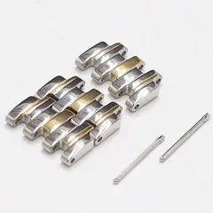 美品 セイコー 6G28-01A0 純正コマ 3コマ シルバー/ゴールド 18ｍｍ用 メンズ腕時計 2000000 NSK IKE